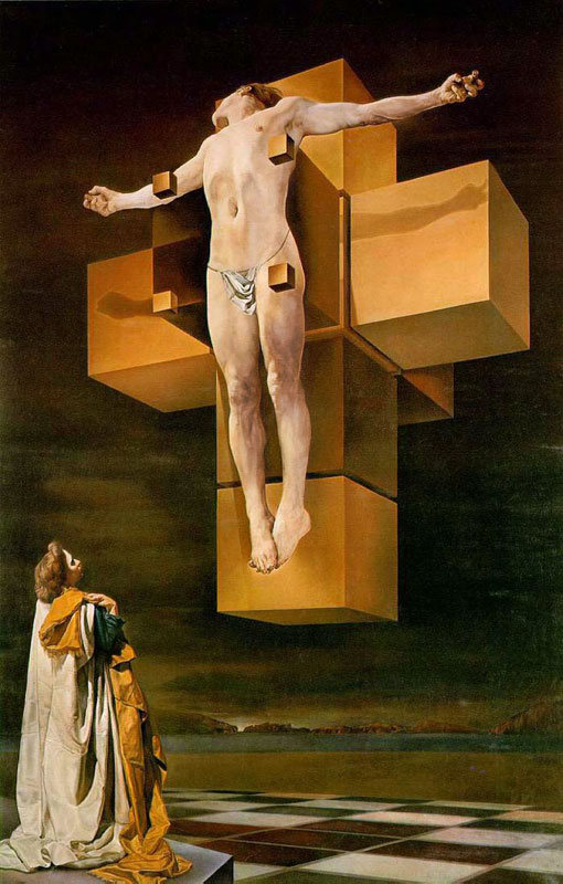 Crucifixion (Corpus Hypercubus) : Salvador Dali